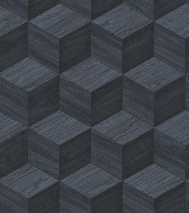 3D vliesová tapeta na zeď, tmavě modrá, imitace dřeva, RE521095, Renaissance, Design Id - Design ID