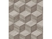 3D vliesová tapeta na zeď, šedá, imitace dřeva, RE521092, Renaissance, Design Id