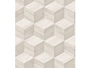 3D vliesová tapeta na zeď, světle béžovo-šedá, imitace dřeva, RE521091, Renaissance, Design Id