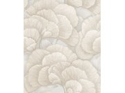 Vliesová tapeta na zeď, světle šedá, zlatá, listy Gingka, RE521013, Renaissance, Design Id