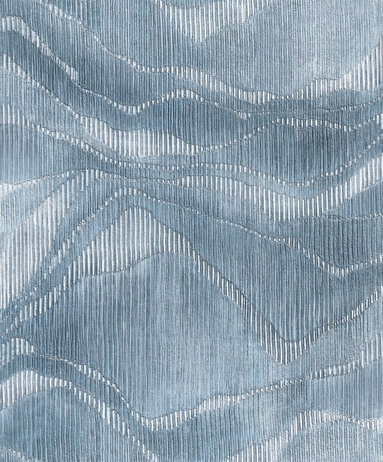 Geometrická vliesová tapeta, modrá, pruhy, vlnky, 47909, Tide, Marburg - Marburg