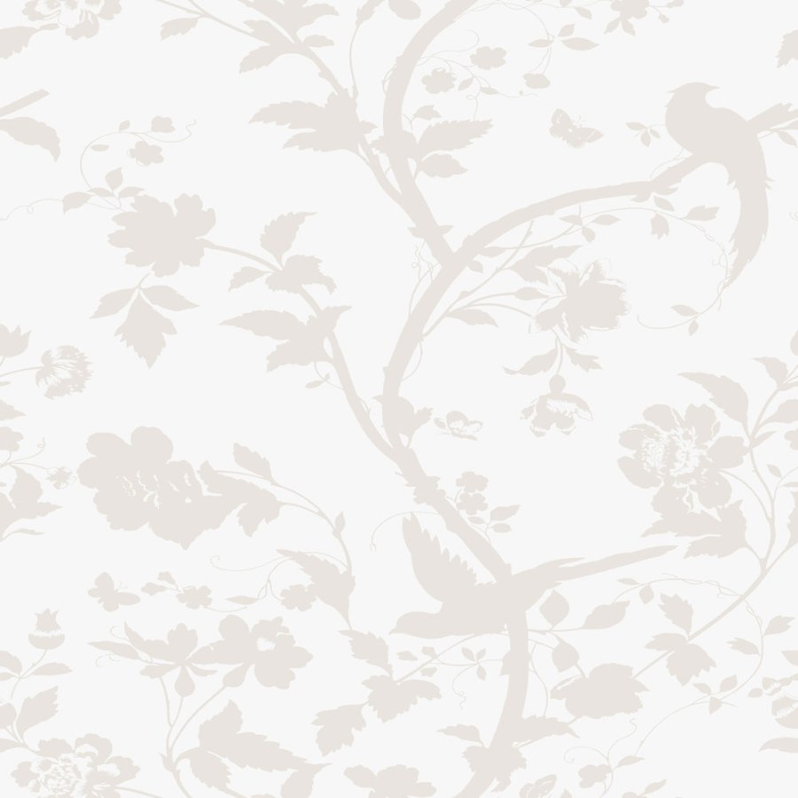 Tapeta s květinami a ptáčky, bílo-krémová, 113391, Laura Ashley Signature  ROZBALENO - Laura Ashley