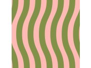Tapety Yara Esta Home - Tapeta s vlnitými pruhy, zeleno-růžová, 131610, Color Pop, Esta Home Tapeta s vlnitými pruhy, zeleno-růžová, 131610, Color Pop, Esta Home