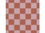 Tapeta se šachovnicovým vzorem, červeno-hnědá, růžová, 131419, Color Pop, Esta Home
