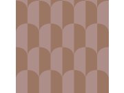 Tapeta s ArtDeco vzorem, hnědá, hnědo-fialová, 131235, Color Pop, Esta Home