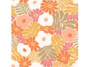 Tapety Yara Esta Home - Tapeta s květinami a listy, oranžová, hnědá, 131005, Color Pop, Esta Home Tapeta s květinami a listy, oranžová, hnědá, 131005, Color Pop, Esta Home