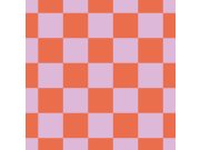 Tapeta se šachovnicovým vzorem, červená, růžová, 130914, Color Pop, Esta Home