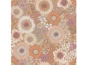 Retro tapeta s květinami, růžovo-hnědá (terakotová), 131314, Floral Fever, Esta Home