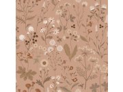 Tapeta s lučními květinami, růžovo-hnědá (Terracotta), 139842 Floral Fever Esta Home
