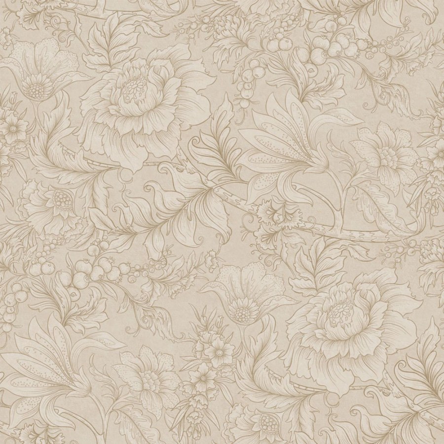 Tapeta s květinami a listy, béžová, 139795, Floral Fever, Esta Home - Esta Home