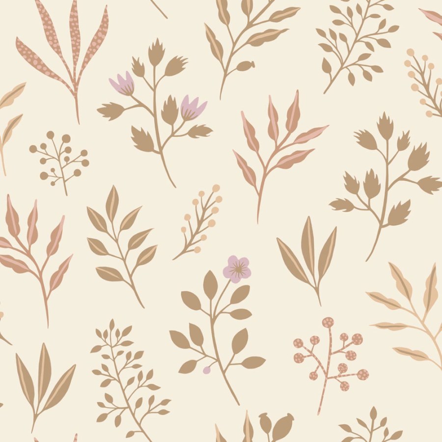 Dětská tapeta s listy, 139738, Floral Fever, Esta Home - Esta Home