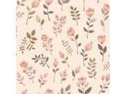 Dětská tapeta s květinami, růžová, béžová, 139693, Floral Fever, Esta Home