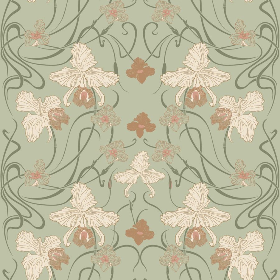 Tapeta s květinami, zelená, 139667, Floral Fever, Esta Home Tapeta s květinami, zelená, 139667, Floral Fever, Esta Home