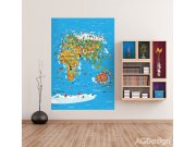 Fototapeta AG Mapa Světa FTNXL-2540 | 180x202 cm Fototapety pro děti