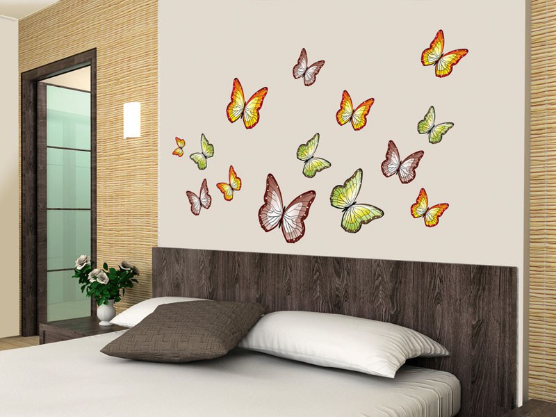 Samolepící dekorace na zeď Butterflies ST1-015, rozměry 50 x 70 cm