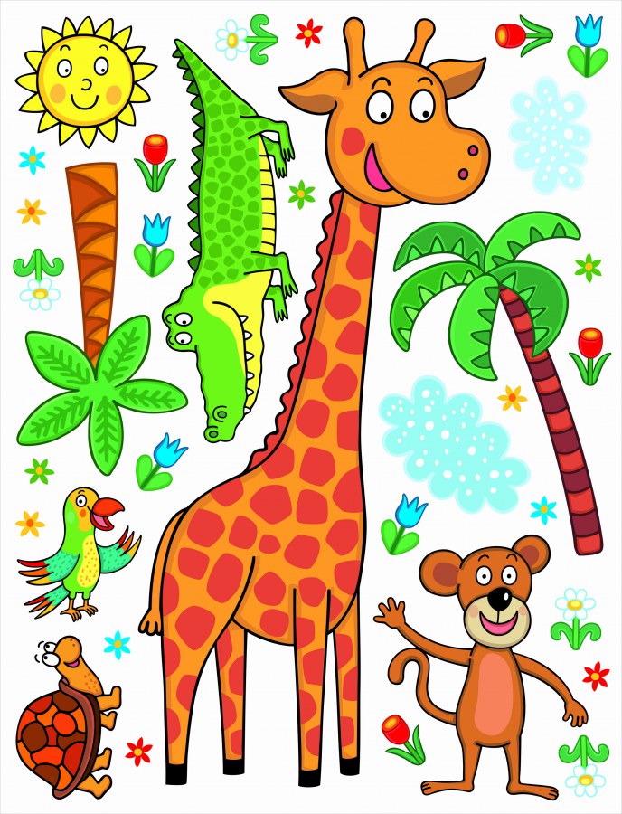 Samolepicí dekorace Žirafa K-1043, 85x65 cm